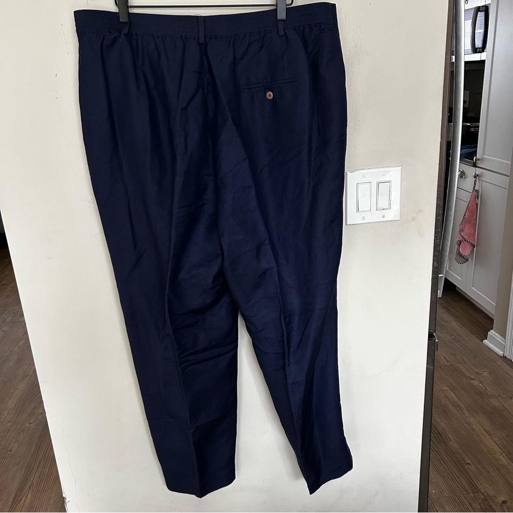 Vintage Liz Claiborne Linen blend navy Preppy size Plus 20 - Picture 4 of 8